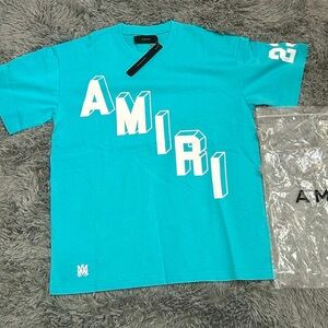Blue Amiri tee 3d Logo